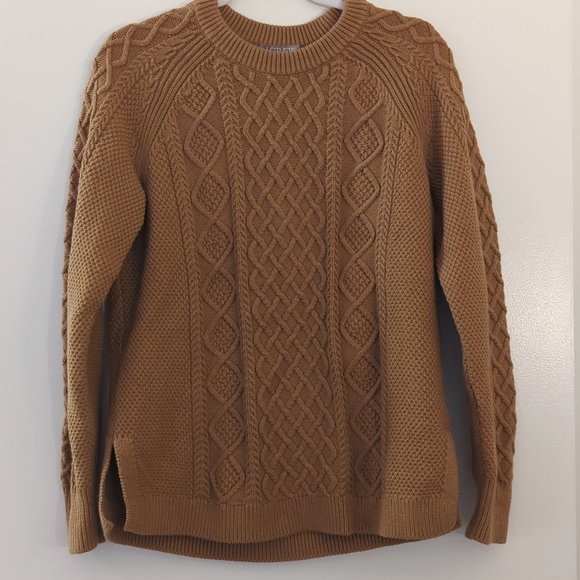 NWT JCrew brown camel knit sweater Medium - Picture 1 of 4
